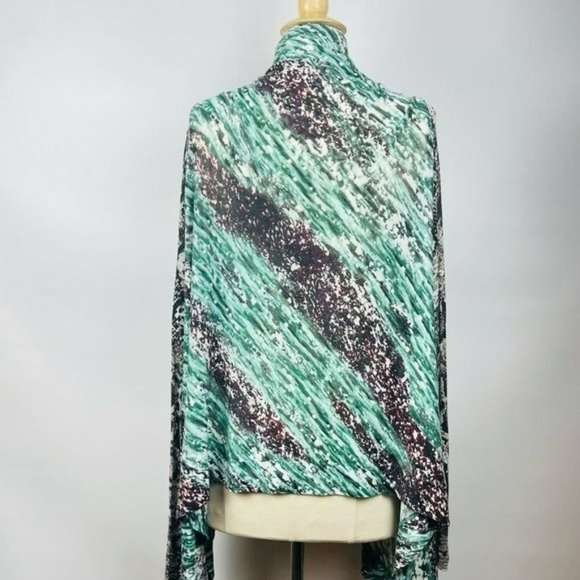 BCBGMaxazria Modal Floating Cardigan w/ Snakeskin Print Sleeves Size Small - Picture 4 of 11